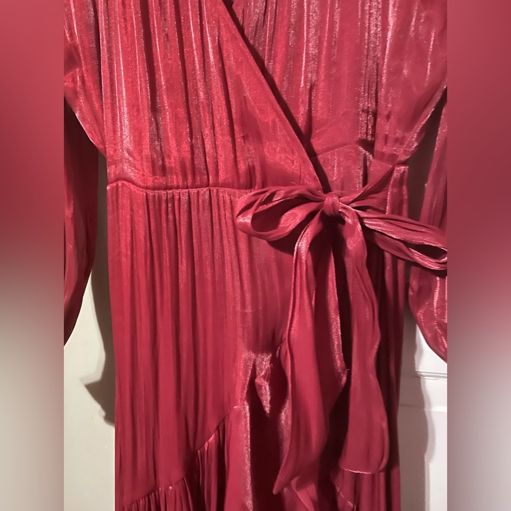 LC Lauren Conrad Elegant Long Sleeve Red Dress - Picture 3 of 4